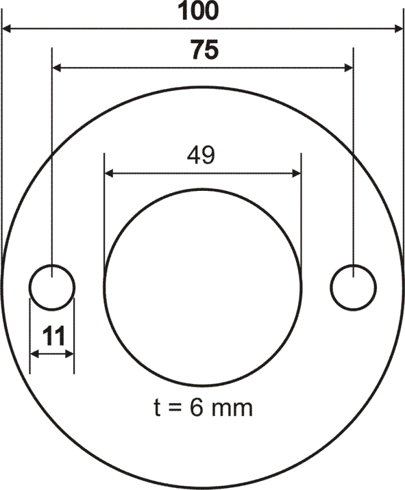 Edelstahl VA Ronde Ronden gelocht Mittelloch Ankerplatten B23110 Edelstahl VA Ronde Ronden gelocht Mittelloch Ankerplatten B23110