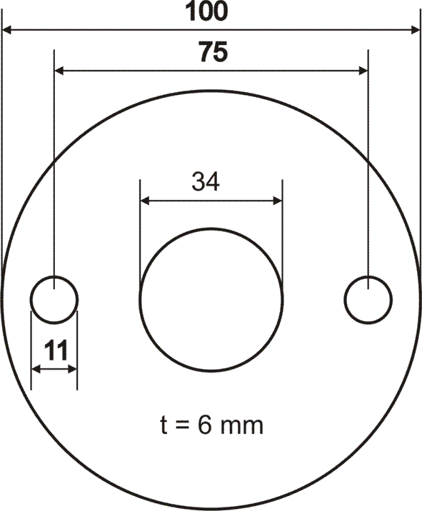 Edelstahl VA Ronde Ronden gelocht Mittelloch Ankerplatten B23111 Edelstahl VA Ronde Ronden gelocht Mittelloch Ankerplatten B23111
